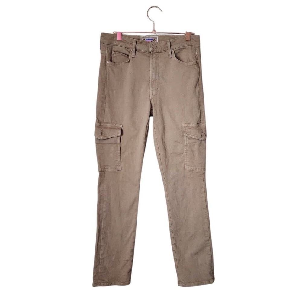 MOTHER The Dazzler Cargo Ankle Jeans Tan Straight Slim‎ Pants 26
